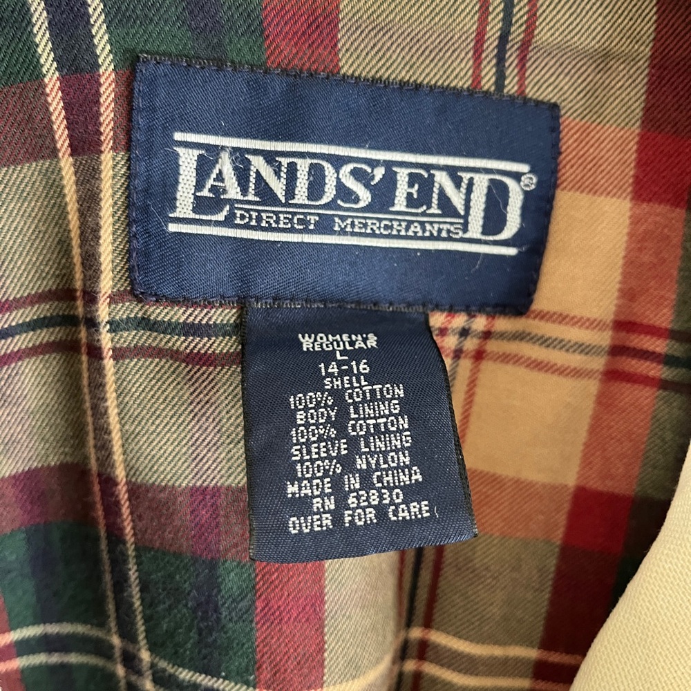 Lands End Vintage Beige Canvas Corduroy Trim Barn Jacket | Size Large - Picture 3 of 11